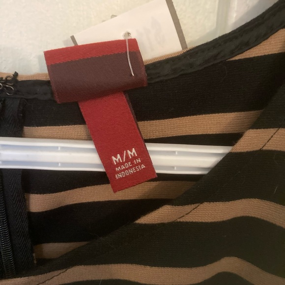 Tan and Black Striped Tank Top Dress. - Picture 2 of 2